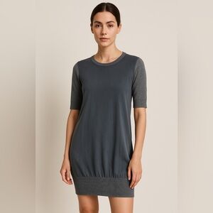 All Saints Silk Merino Wool Blend Gray Mini Tunic Top Dress Size 4